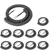 Lativu Phone Cord for Landline, 10 Pack Telephone Cord, Phone Cords 4.5 Ft Uncoiled (0.72 Ft Coil...