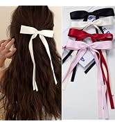 4 PCS Ribbon Hair Clips Bowknot With Long Tail,Bow Hair Clips,Hair Clips for Women with Bowknot C...