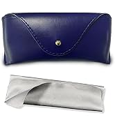 Portable Leather Glasses Case,Flexible Sunglasses Pouch Slim Case for Women Men Horizontal Eyegla...