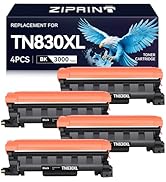 ZIPRINT TN830XL Toner 4 Pack(with chip) Compatible Replacement for Brother tn830 tn 830xl tn830/x...