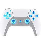eXtremeRate Multi-Colors Luminated D-pad Thumbstick Share Option Home Face Buttons for PS5 Contro...