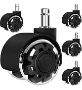 Office Chair Wheels, 2 Inch Smooth & Quiet Rolling Casters Replacement, Computer Gaming Chair Cas...