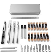Nicpro 115 PCS Hobby Knife Set with Metal Case, Precision Utility Scalpel Razor Kit with Various ...