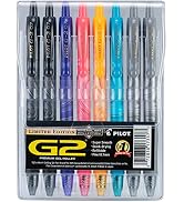 PILOT G2 Mineral Art Collection Premium Gel Ink Pen, Fine Point, Assorted Ink, 8-Pack Pouch (17357)