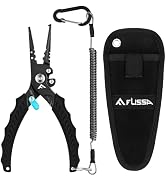 FLISSA Fishing Pliers, Safety Lock Design Fish Pliers Saltwater, Aluminum Hook Remover, Titanium ...
