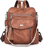 Rcrirth PU Leather Backpack Purse for Women | Fashion Tassel Ladies Purse Backpack Handbags Cross...