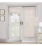 H.VERSAILTEX Natural Linen Blended Door Curtain - Semi Sheer French Door Curtain Light Filtering ...