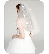 YAEISM Mini Bow Veils Short Wedding Veil with Bows White Sparkly Bachelorette Veil Clip Hair Bow ...
