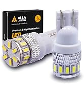 Alla Lighting Newest T10 Wedge 194 168 2825 W5W LED Bulbs, 6000K White License, Reverse, Trunk, M...