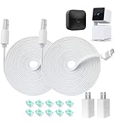 JJMASEE 10FT L-Shaped Connector Power Extension Cable with Charger for Wyze Cam Pan V3, Blink Out...