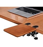 nediea Ergonomic Desk Extender Tray, 8.2"x7.6" Table Mount Arm Wrist Rest Shelf, 90° Foldable Elb...