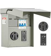 VEVOR Temporary Power Outlet Panel, RV Electrical Breaker Box with Prewired 50 Amp & 20 Amp GFCI ...
