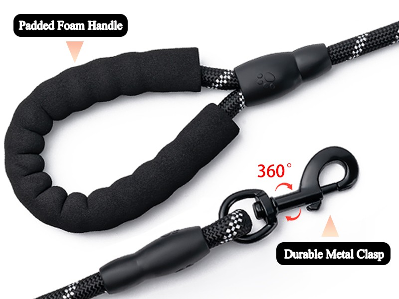 2 Pack Dog Leash 2/5/6 FT Heavy Duty - Comfortable Padded Handle-Reflective Dog Leash for Large Dogs