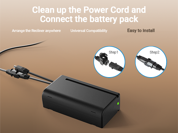 battery pack for reclining furniture