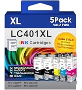 INKMATE LC401 LC401XL MFC-J1010DW Ink Cartridges Works for Brother Printer LC 401 401XL for MFC-J...