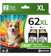 EaseFusion 62XL Ink Cartridges Black Remanufactured Replacement for HP Ink 62 62XL HP62XL HP62 Bl...
