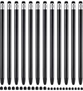 LINFANC 12Pcs Black Stylus Pen for Touchscreen, 2-in-1 High Precision & Sensitivity Stylus Pen fo...