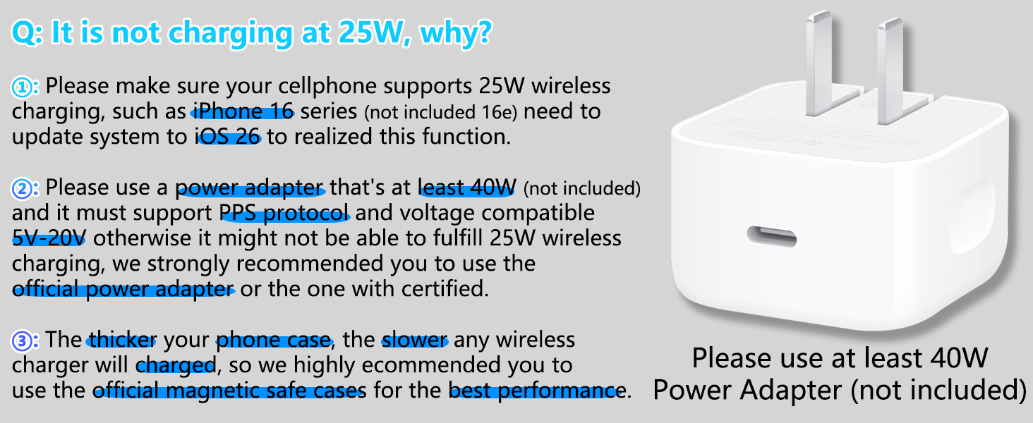 wireless phone charger 25 watt