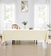 Aocoz Rectangle Tablecloths 60x120 Inch 2 Pack Ivory Tablecloth Washable Decorative Linen Polyest...