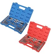 HURRICANE 80-Piece Tap and Die Set, SAE & Metric Threading Kit, GCr15 Steel, Thread Repair for Au...
