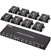VPFET HDMI Extender Splitter Over Ethernet 1 in 8 Out Cat5e or 6 Up to 165FT 50m HD1080P 60Hz 3D ...