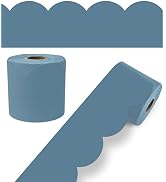 Carson Dellosa 65Ft of Stone Blue Bulletin Board Borders, 1 Roll of Scalloped Trim for Rolling Wh...