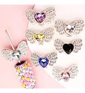Frinnovan, 7 Pack Rhinestone Beads for Pens Metal Crystal Loose Large Spacer Bead Charms for Jewe...