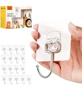 Ninth Five 18 Packs Large Adhesive Wall Hooks for Hanging Heavy-Duty 44Ib(Max), Wall Hangers With...