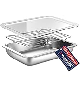 WAGENSTEIGER Stainless Steel Food Prep Container Set with Rack & Transparent Lid, Catering Pans, ...