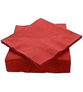 Amcrate Big Party Pack 40 Count Red Dinner Napkins Tableware- Ideal for Wedding, Party, Birthday,...