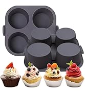 Silicone Muffin Tray for Air Fryer 1Pcs, 4-Cups Nonstick Muffin Pans with Carrying Handle, Silico...