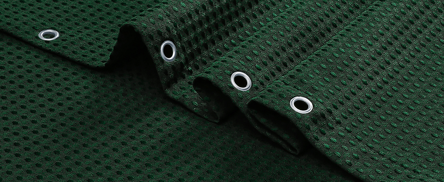 dark green cloth shower curtain