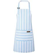 XLSXEXCL Stripes Kids Apron, Kids Cooking Aprons with 2 Pockets, Cute Kids Aprons for Cooking for...