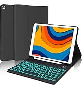 iPad 9th Generation Case with Keyboard, 10.2 inch iPad Case with Pencil Holder, Detachable Magnet...