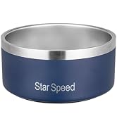 StarSpeed Stainless Steel Dog Bowl. Dog Water Bowls for Large Dogs with Rubber Bottom, Drop Resis...