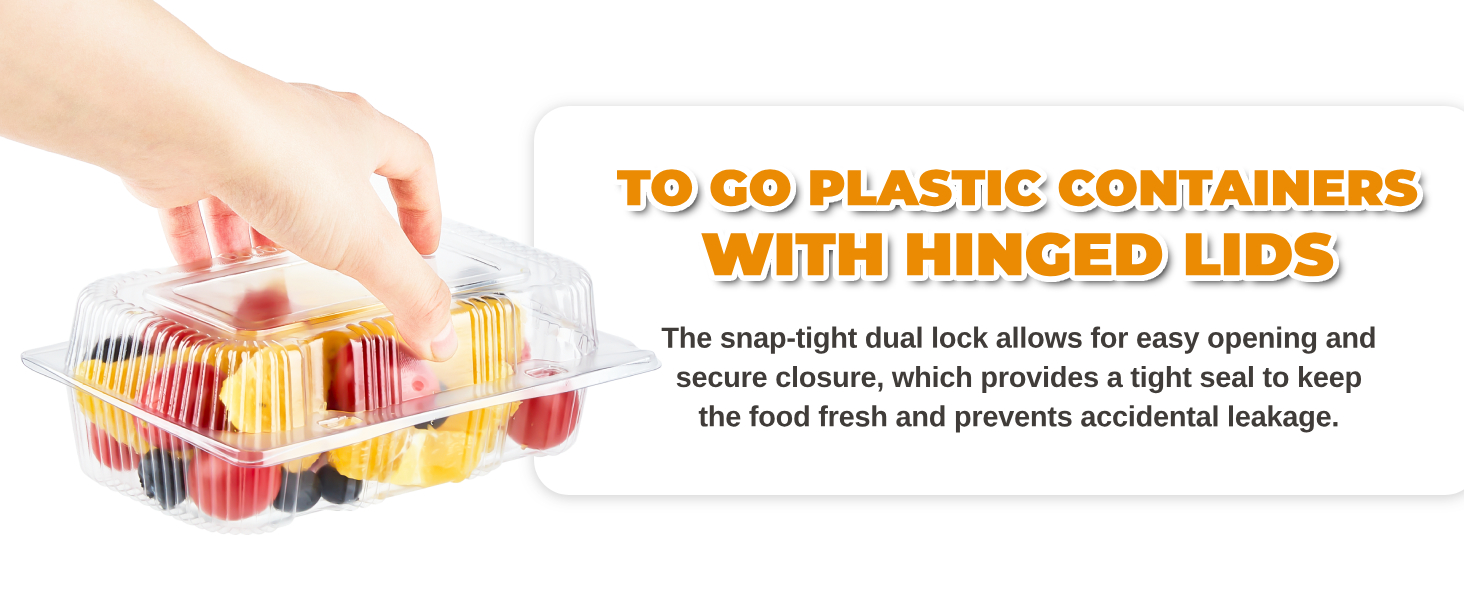 clear hinged food containers