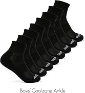 Fruit of the Loom Boys Coolzone Socks, Breathable with Half Cushion (Multi-Packs)