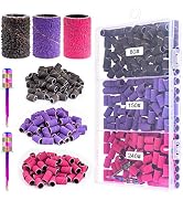 Difenni Sanding Bands for Nail Drill Sanding Bands Nail Drill Bits 210 Pcs Sanding Bands Coarse F...