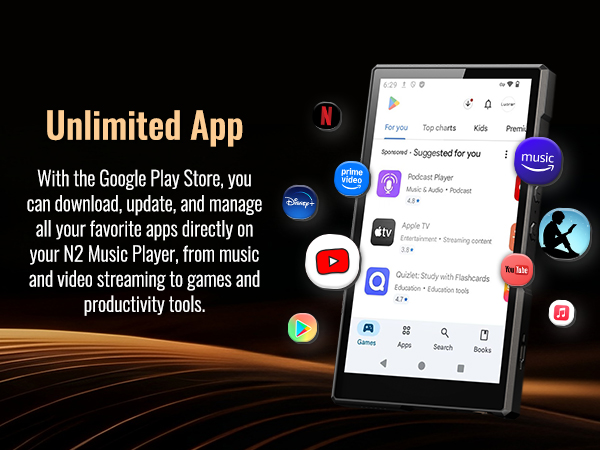 N2 mp3 player with play store