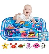 KooKooBaby Water Tummy Time Mat for Baby - 26"x20" Large Premium Tummy Time Toys for Baby Boy or ...