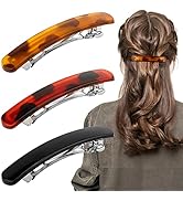 ATODEN Hair Barrettes for Women 3Pcs Tortoise Shell Hair Clips Claw Clips 3.54'' Retro Barrettes ...
