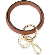 Junyuerly Wristlet Bracelet Keychain PU Leather Key chain Silicone Bangle Key Ring for Women Girls