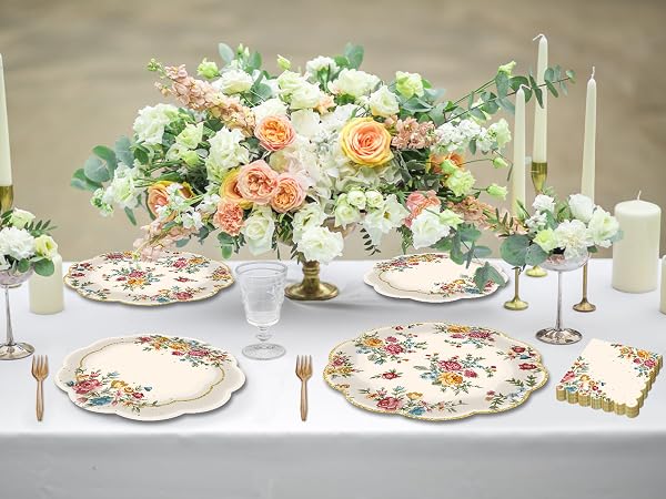 Vintage Floral Tableware Set