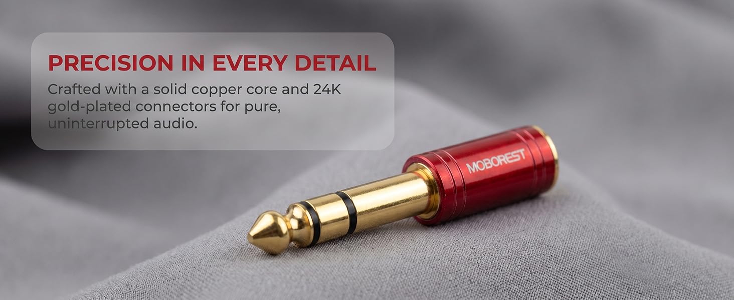 3.5mm to 1/4 (6.35mm) Stereo Pure Copper Adapter