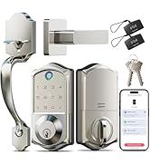Veise VE017-H Fingerprint Smart Front Door Lock Set, App Control, Keyless Entry Deadbolt with Han...