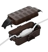 Flemoon Small Outdoor Electrical Box Waterproof w/Detachable Shield Covers, IP55 Extension Cord C...
