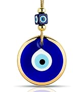 BCS Blue Evil Eye Wall Decor Gold Border Design 4.3