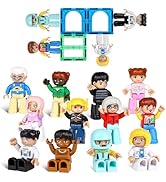 Large Magnetic People Figures for Kids, 3 Inches Magnetic Play People Compatible with Lego, 12 Pi...