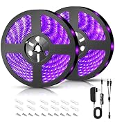 YQNLIFA Waterproof 40Ft Black Light Strip, IP65 Black Light Fixtures Kit, 720 LED Strip with 12V ...
