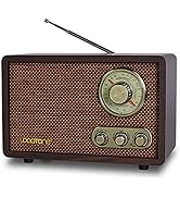 LoopTone FM AM Radio Retro Wood Radio with Bluetooth USB SD MMC Play Mp3 and Antenna Built in Spe...